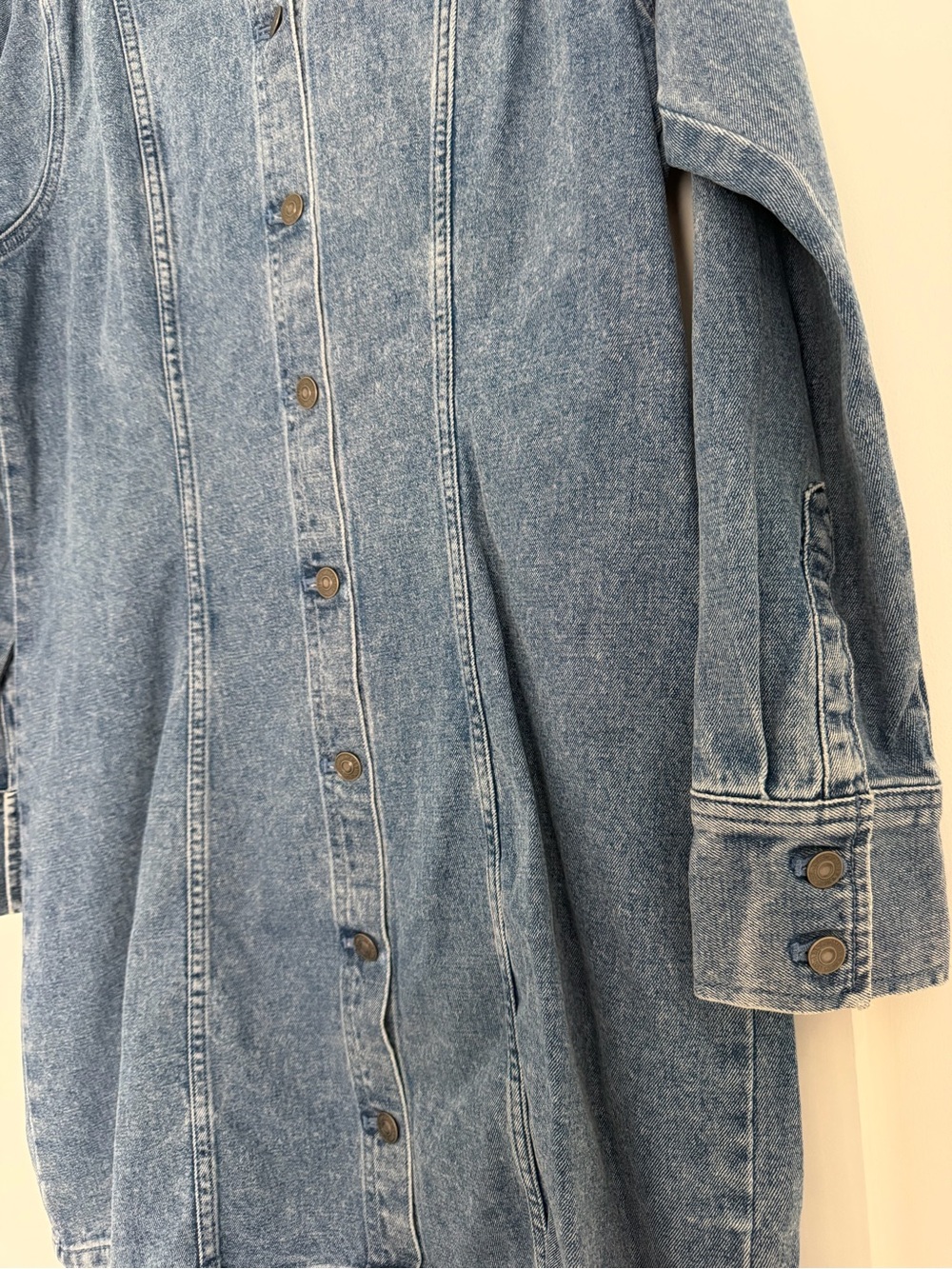 Abercrombie & Fitch Blue Denim Long-Sleeve Shirt Dress - Picture 5 of 6